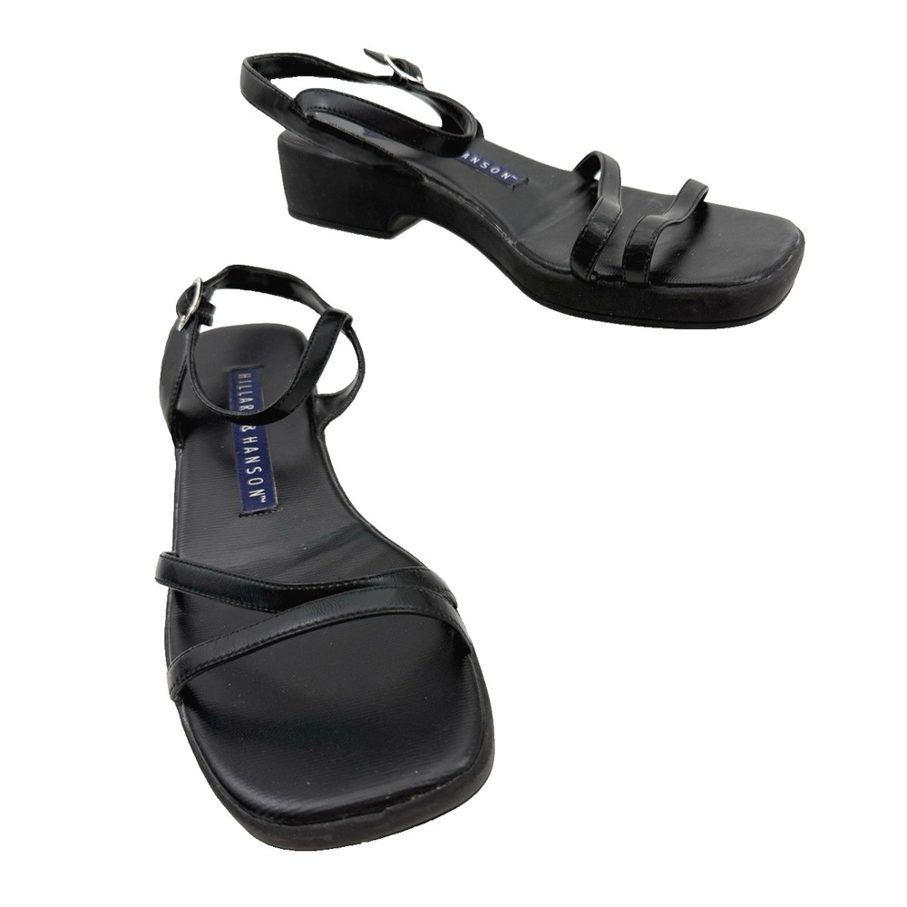 Women's Black Sandals Size 7 1/2 M by Hillard & Hansen